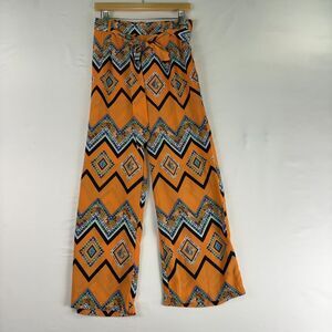 Takara Takara Peach & Multicolored Chevron Print Palazzo Pants Small